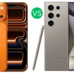 iPhone vs Samsung comparison showing Apple iPhone and Samsung Galaxy smartphones side by side